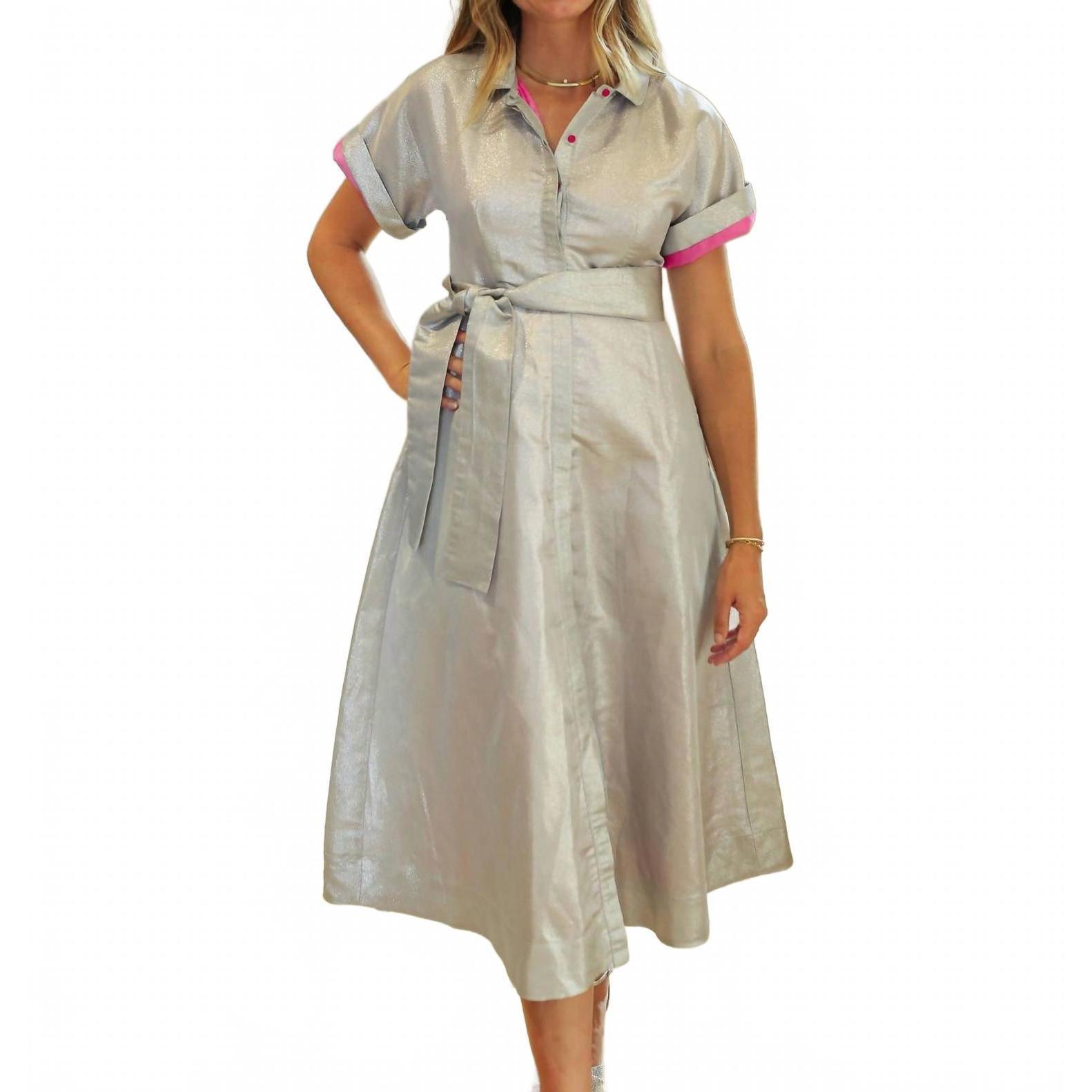 New Buru Day Midi Dress In Silver